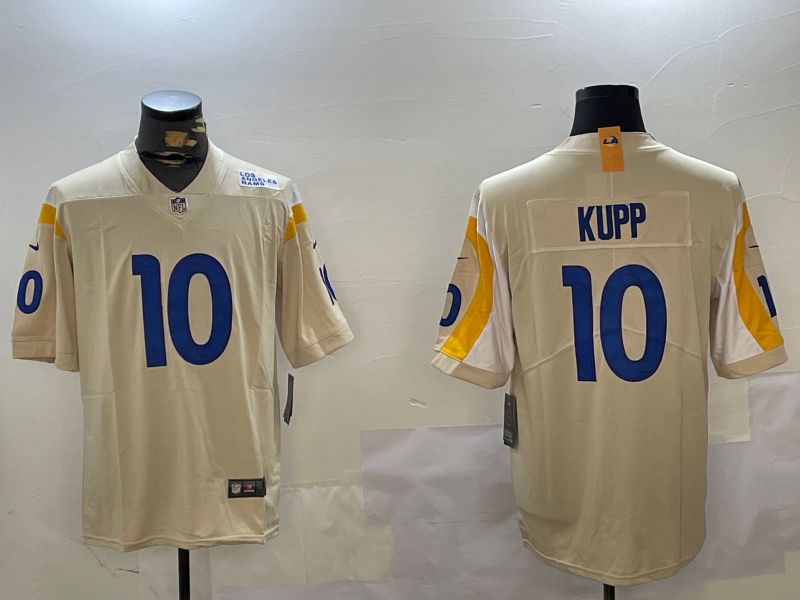 Men Los Angeles Rams #10 Kupp Cream Second generation 2024 Nike Limited NFL Jersey style 1->los angeles rams->NFL Jersey